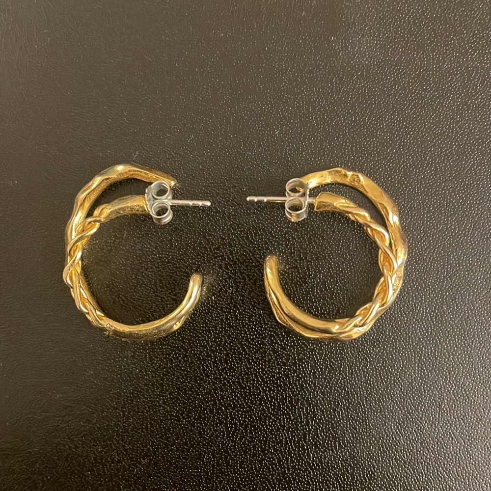 PAMELA LOVE Twisted Double Hoop Earrings